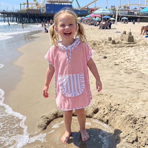Image of Toddler Little Girl Swim Cover Up Beach Towel kids Bathing Suit Cover Ups Swimsuit Summer Baby Beach Essentials