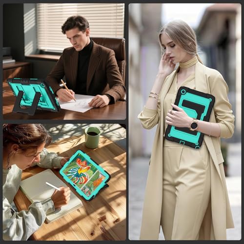 Image of for Samsung Galaxy Tab A11 Plus /A9+ 11-Inch Galaxy Tab A11 Plus Case,Heavy Duty Shockproof Rugged High-Impact Protective Cover for Tab A11+ Tablet,Black Mint
