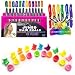 Hair Chalk | Metallic Glitter Temporary Hair Color - Edge Chalkers - Lasts up to 3 Days, No Mess, Built in Sealant, 80 Applications Per Stick, Works on All Hair Colors-6 COUNT.