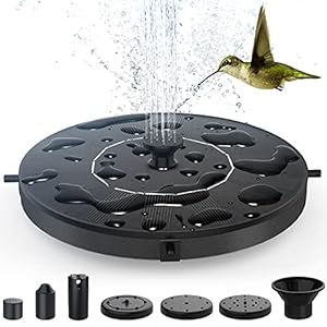 Fontein op zonne-energie, vijverpomp, waterpomp op zonne-energie met 1 W monokristallijn zonnepaneel, fontein op zonne-energie, drijvende fonteinpomp voor tuin, kleine vijver, vogelbad, visbak