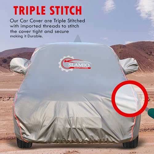 Image of Heavy-Duty Car Body Cover for Toyota Glanza (2019-2021) | Waterproof, Dustproof, UV Protection, Custom Fit, Heavy Belt & Buckle with Mirror & Antenna Pocket | Dark Grey