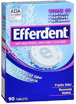 Efferdent Anti Bacterial Denture Cleanser Tablets - 90 Ea, 2 Pack