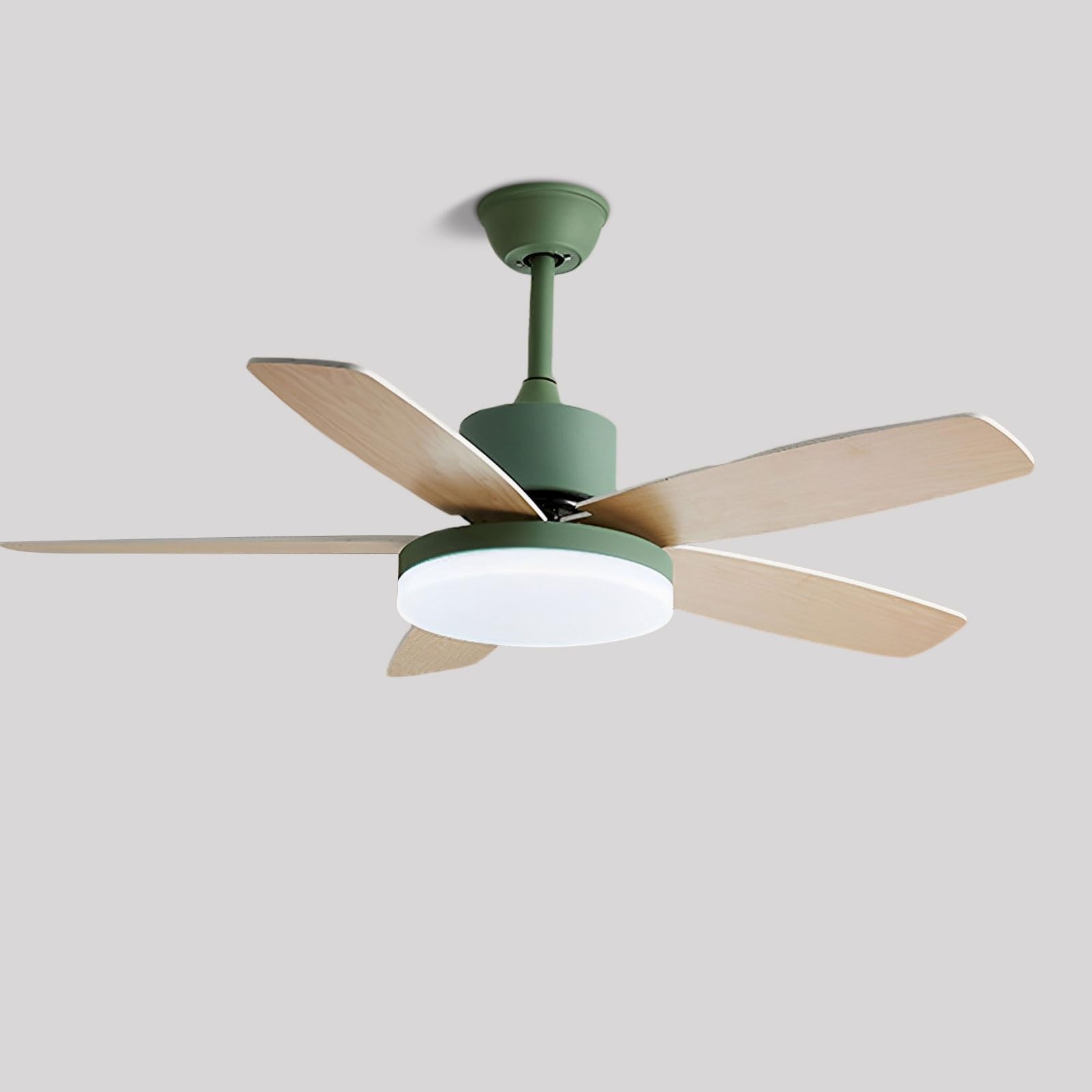 SXDMOUBK Quiet Ceiling Fan Indoor Remote Fans With Lights 36W LED Dimmable Light Fixtures For Bedroom Living Room Classroom Restaurant 6 Speeds, 5 Plywood Blades