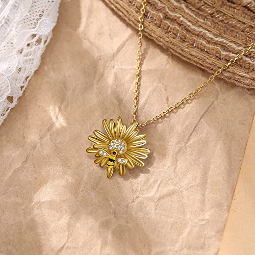 FANZE Charm Heart Necklace for Women,14K Gold Plated Sun Big Heart Rhinstone Pendant Necklace,Paperclip Chain Statement for Women Trendy3