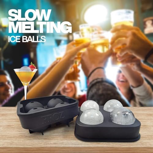 Housewares Solutions Froz Ice Ball Maker – Novelty Food-Grade Silicone Ice Mold Tray With 4 X 4.5cm Ball Capacity - Thumbnail 3