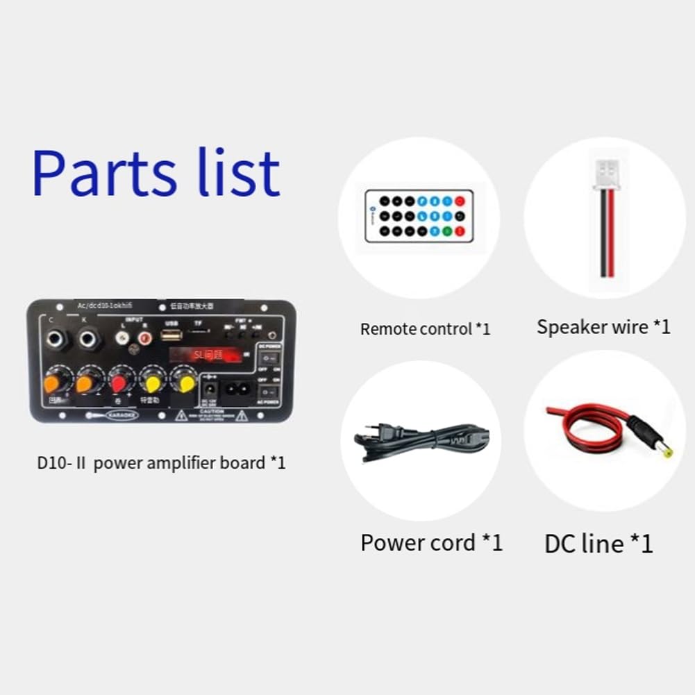 Verstärkerplatine mit Optischem Audio, Bluetooth, AMP, USB, FM-Radio, TF-Player, DIY-Audio-Subwoofer für Zuhause, Auto (EU-Stecker), Langlebig