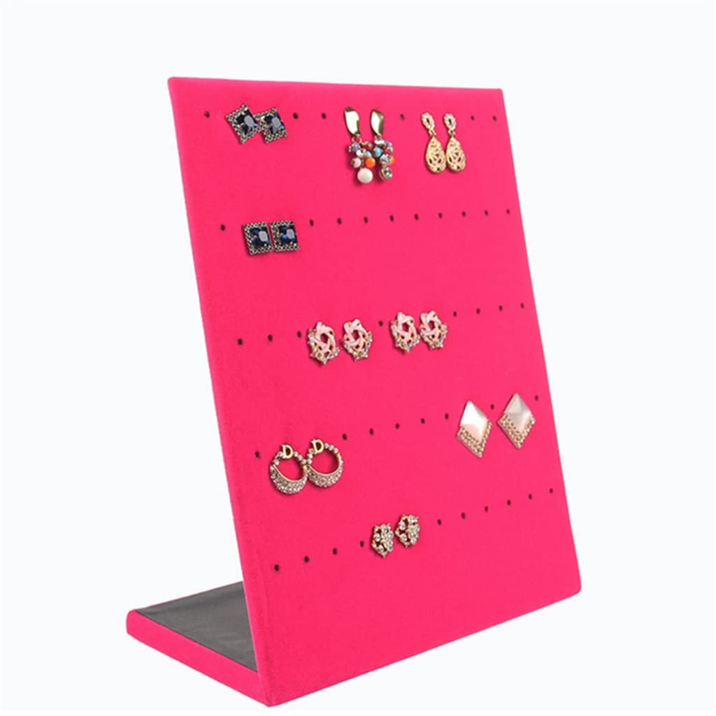 TJLSS Ohrring-Display-Regalbrett, Pin-Ohrring-Schmuckständer, Ohrring-Halter, Schmuckschatulle, Ladenregal (Farbe: Rosso, Größe: 24 x 20 x 10 cm) Present