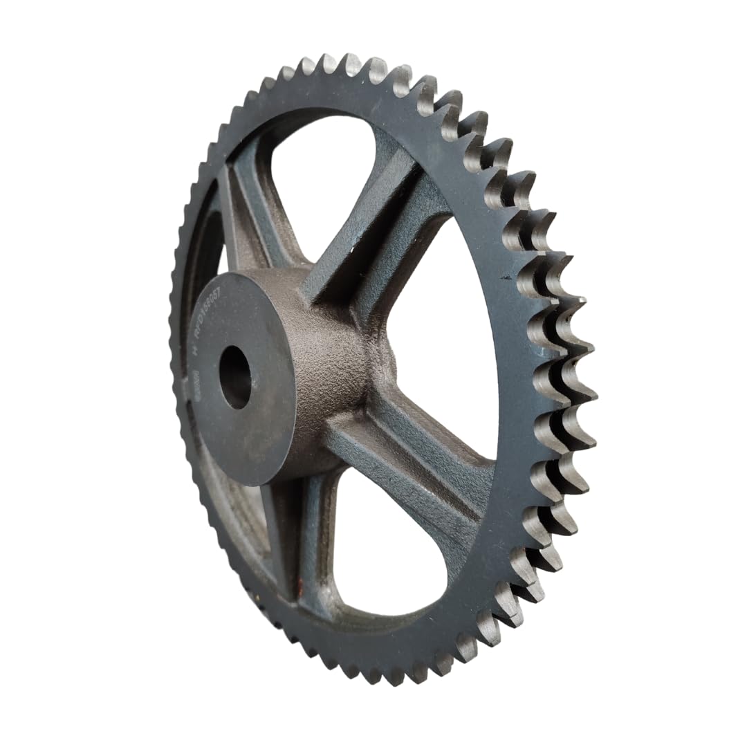 CMW - Ruota in ghisa preforata - Doppia dentatura - 10B2-57 denti - Passo 15,8 mm con foro 30 mm