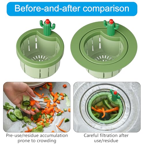 Colador para fregadero en forma de cactus color verde multifuncional miniatura 4