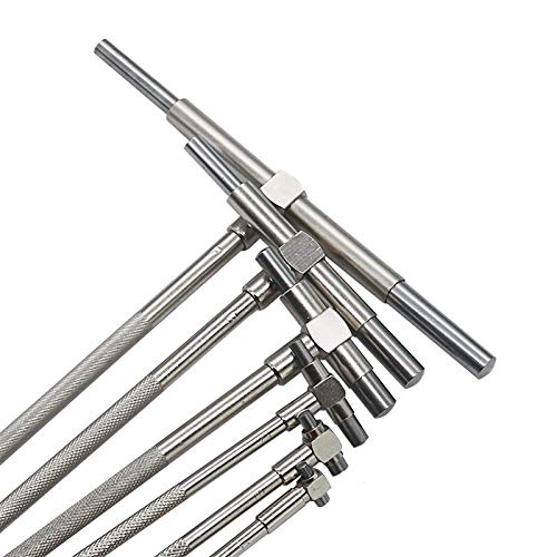 6pcs Precision Telescoping T-Bore Gauge Set 5/16" - 6" Range T-Bore Hole Gage Inner Diameter Measuring Gauge Kit
