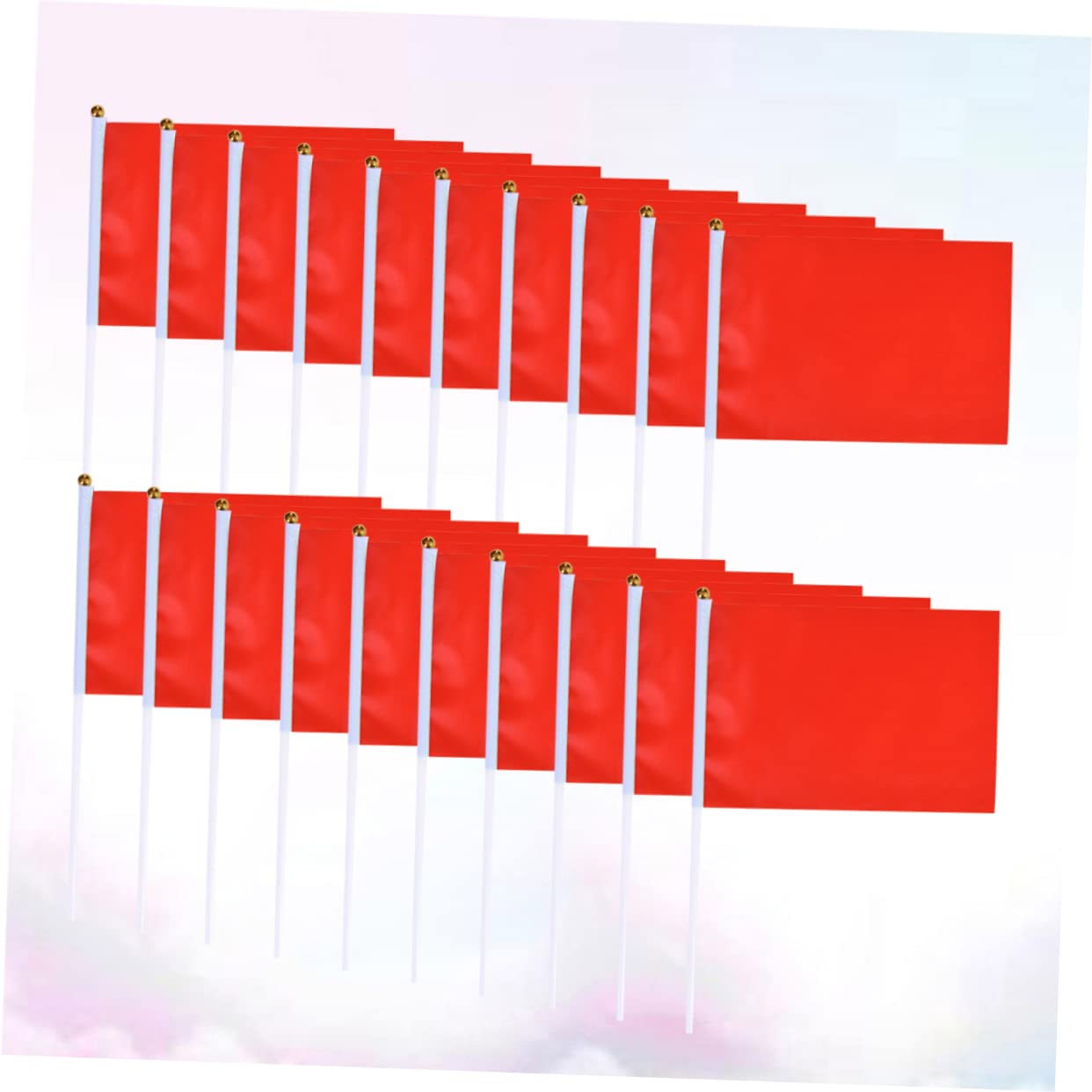 100piezas Banderines Cuadrados De Mano Rojos Mini Banderas Para Fiestas Celebraciones Bandera Ondeante Color Sólido