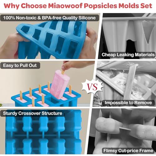 Image of 10-Cav Popsicle Molds, Silicone Ice Pop Mold for DIY Frozen Treats