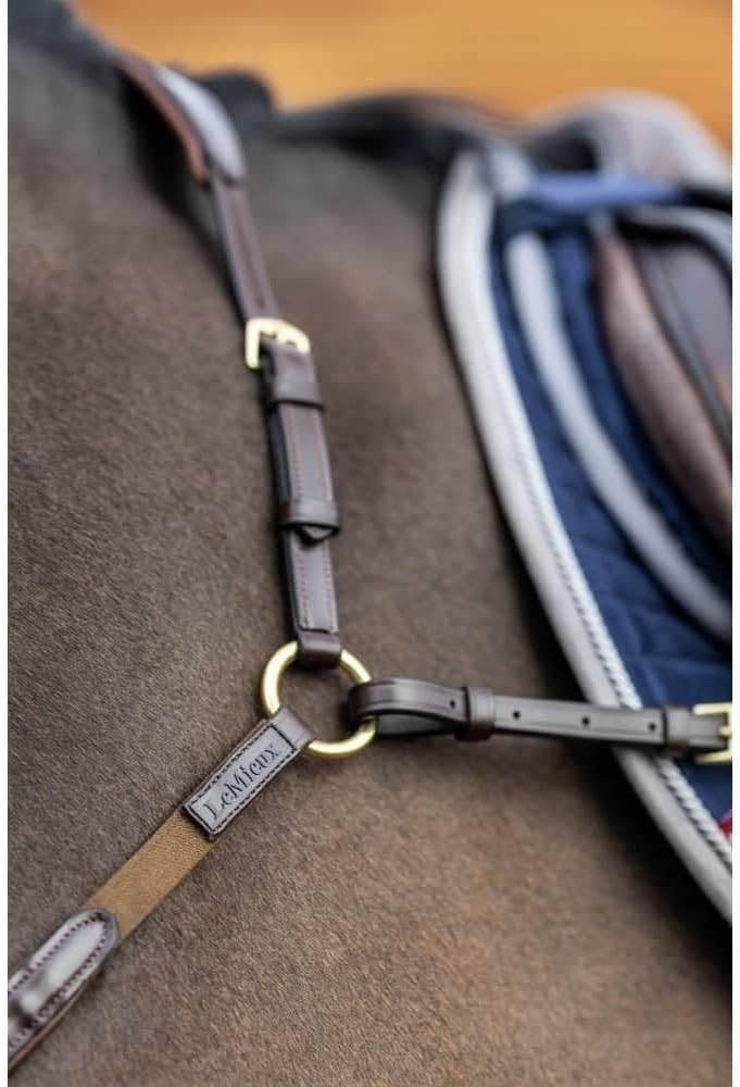 LeMieux Breastplate (D-Ring Attachment) - Havana/Brass - Cob