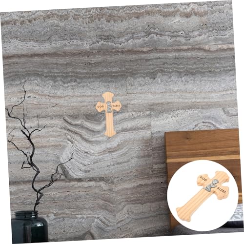 Cruz de madera para dormitorio infantil PRETYZOOM decoración de comunión hogar 3