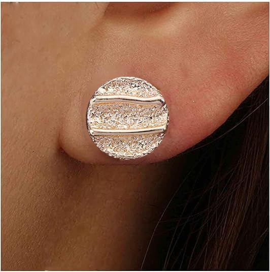 Vintage Textured Coin Stud Earrings Hammered Coin Disc Earrings Small Gold Round Button Earrings Geometric Circle Earrings Jewelry for Women - Image 5