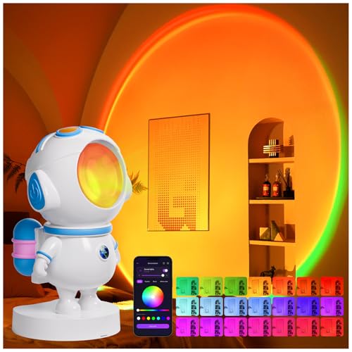 Astronaut Sunset Lamp Projector with APP and Button...