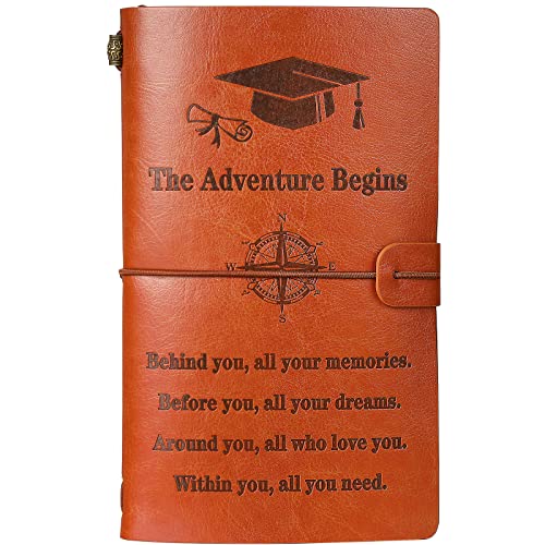 Fainne Inspirational Graduation Gifts Graduation Journal 2025 Graduating Leather Journal Notebook 136 Pages Diary Notebook Congrats Grad Graduate Gifts for Her Him(1 Pcs)