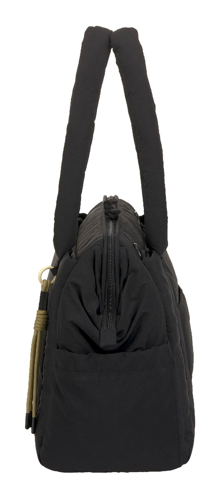 LÄSSIG Wickeltasche Schultertasche mit Laptopfach Yula Weekender Black schwarz