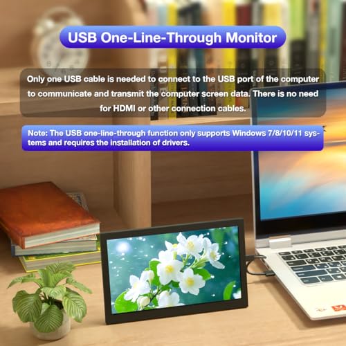 Image of Hosyond 7 Inches USB C Mini Monitor 1024x600 IPS LCD Display Type C Secondary Screen for PC Laptop Windows