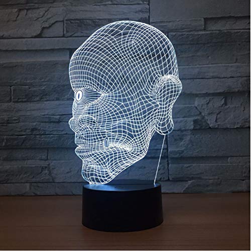 Lampada A Led A Forma Di Teschio 3D Alimentata Da Usb 7 Colori Incredibile Illusione Ottica Tocco Lampada Da Notte Luce Camera Da Letto Regali Per Bambini