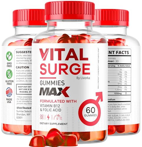 Image of (2 Pack) Vital Surge - Vital Surge for Men, Max Maximum Strength 1050 MG, VitalSurge Supplement Support Gummy Advanced Formula, Premium Vitamin Gomitas (120 Gummies)