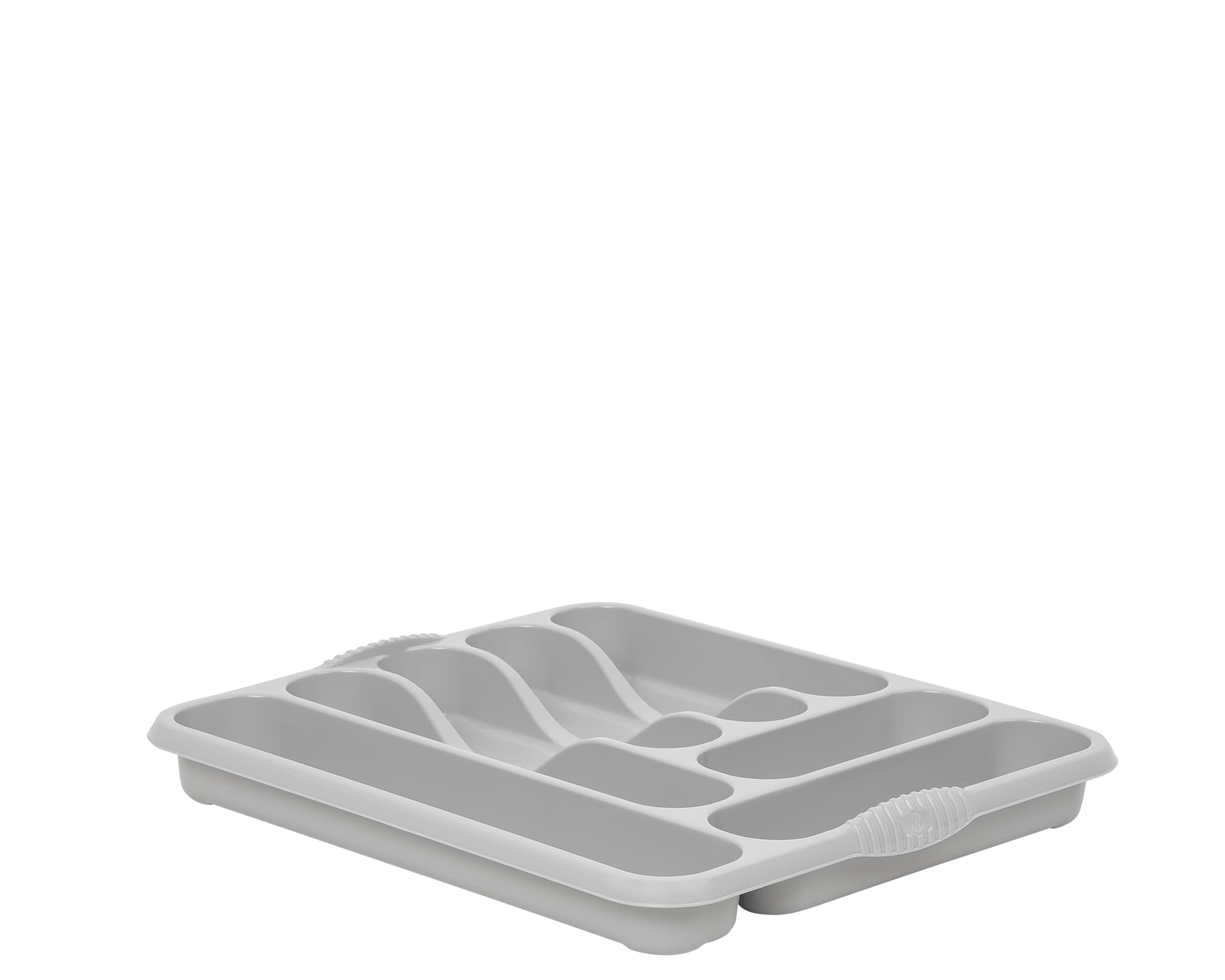 M1ss Soft Grey Plastic Swing Bin, Bowl, Cutlery Tray, Laundry Basket, Dish Drainer, Home And Kitchen Organiser, Kitchen Set (Large Cutlery Tray)