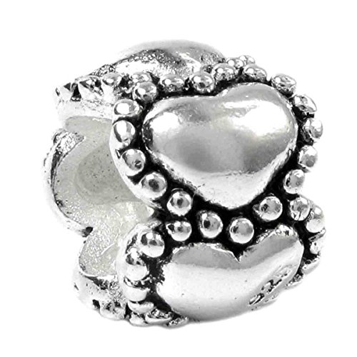 จี้รูปหัวใจสีแดง "รักนิรันดร์" ทำจากเงินสเตอร์ลิงและแก้ว สำหรับสร้อยข้อมือขนาด 3 มม. สไตล์ยุโรป