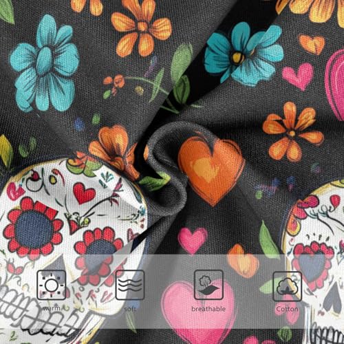 Wusikd Day Of The Dead Girls' Underwear Cotton Sugar Skulls Girls Briefs Soft Toddler Underwear 2T3