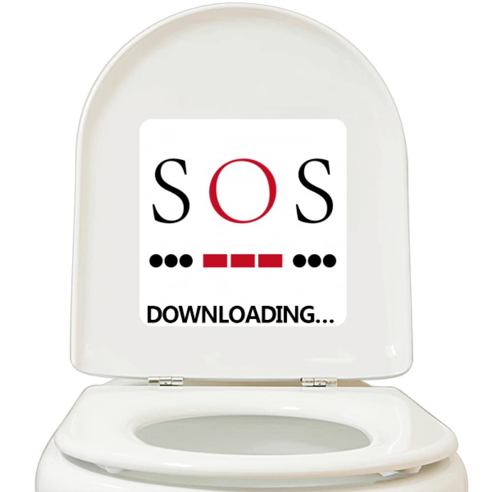 Morse Code Rescue Point Line Expression Stickers Adhesive Waterproof Toilet Decal