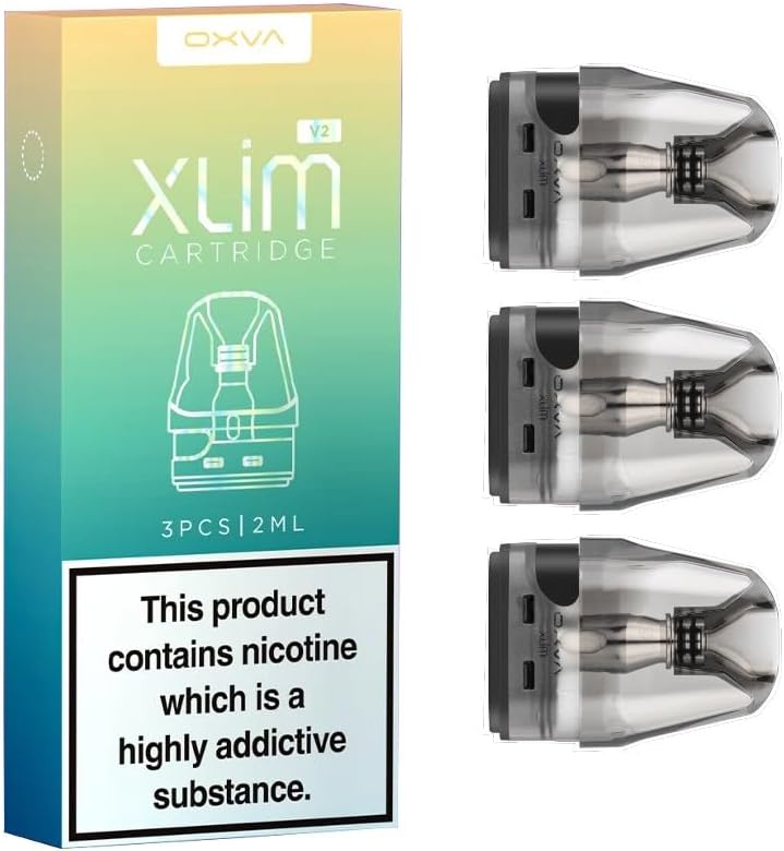 OXVA Xlim V2 Replacement Pods - 3 Pack (0.6Ω, 0.8Ω, 1.2Ω) - 2ml Capacity - MTL & RDTL Vaping - Compatible with OXVA Xlim Pod System Kit Materials, Long-Lasting - No Nicotine (0.8 OHM)