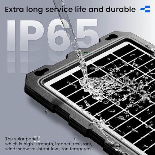 Image of POWOXI-9W-Solar-Battery-Trickle-Charger-Maintainer -12V Portable Waterproof Solar Panel Trickle Charging Kit for Car, Motorcycle, Boat, Marine, RV, Trailer, Powersports, Snowmobile, etc.