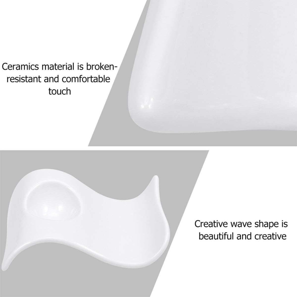 HANABASS pour Tenir Œufs la Coque Modernes et Élégants en Céramique Blanche 6 Coquetiers Faciles à Nettoyer, Ensemble Pratique de 6 Pièces Cuisine