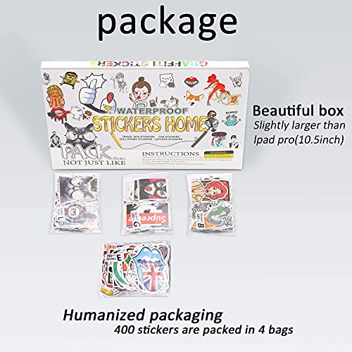 400 Pcs Laptop Waterproof Stickers Pack Car Stickers Motorcycle Bicycle Luggage Decal Graffiti Patches Skateboard Stickers for Laptop Random Sticker Pack（8 Pack）