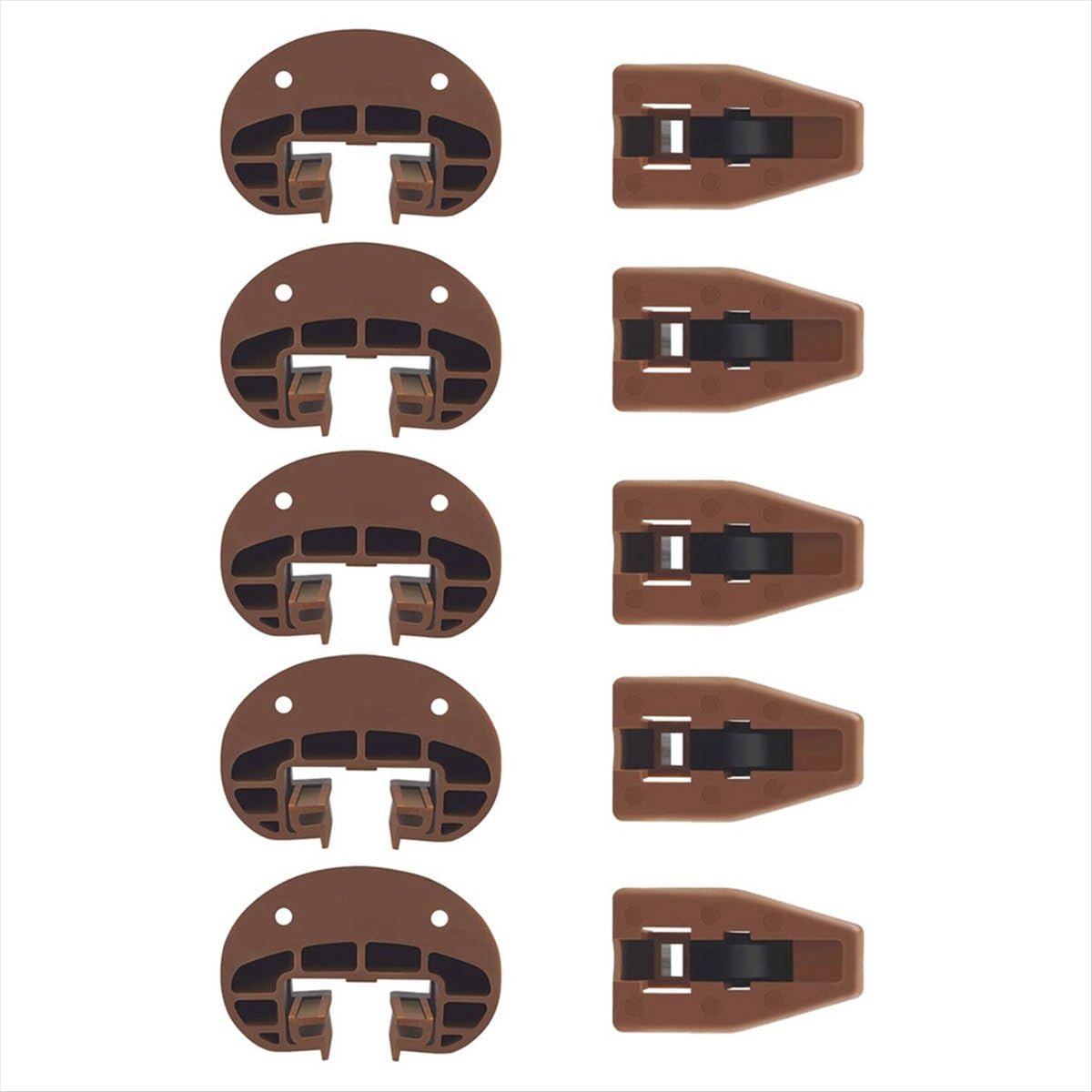 Sankaka Drawer Slides Guides Plastic 5Pairs with Roller Undermount Stopper for Dresser Replacement Parts