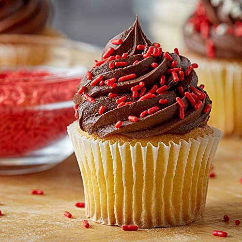 Red Sprinkles - Red Jimmies For Cookie Decorating - Red Sprinkles Bulk In Resealable Container - Red Sprinkles Jimmies - Bulk Candy - 1.6 Pounds #TOP4