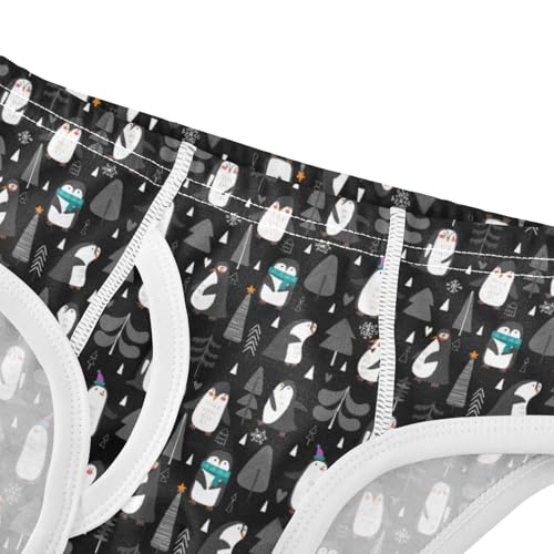 Boys' Exclusive Briefs Toddler Underwear 95% Combed Cotton Boxerbriefs 2T Penguin and Text Pattern 254