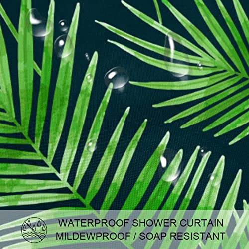 Rideau de douche haut de gamme feuilles tropicales vertes sans odeur - 4