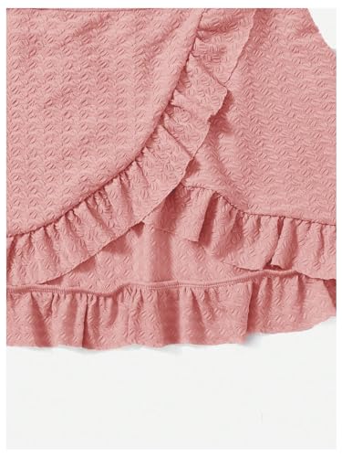 Image of SHENHE Girl's 3 Piece Cute High Waisted Ruffle Trim Swimsuit Bikini Sets with Beach Skirt