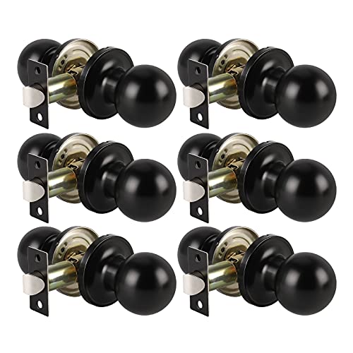 Super Brands KNOBWELL 6 Pack Matte Black Closet Door Knobs Passage Door Knob Set, Interior Door Knob, Hallway and Closet Keyless Door Knob Super Brands KNOBWELL 6 Pack Matte Black Closet Door Knobs Passage Door Knob Set, Interior Door Knob, Hallway and Closet Keyless Door Knob