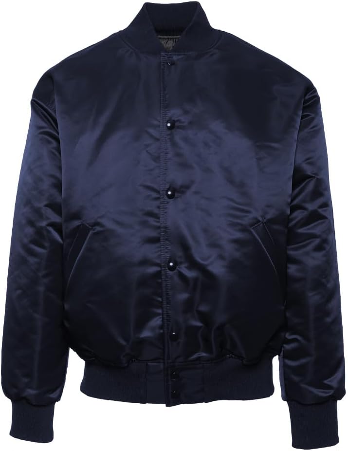 GAME Apparel Pro Satin Baseball Jacket, Classic Varsity Style, Snap Button Front