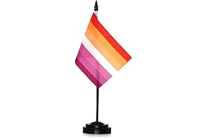 Anley Mini Lesbian Pride Flag for Desk or Wall