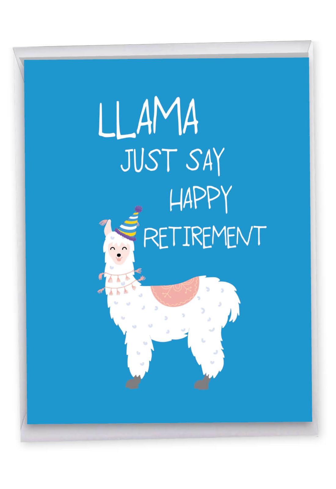 The Best Card Company - Jumbo Retirement Card from All of Us (8.5 x 11 Inch) - Big Group Notecard for Retiree - Llama Just Say J6445ARTG-US