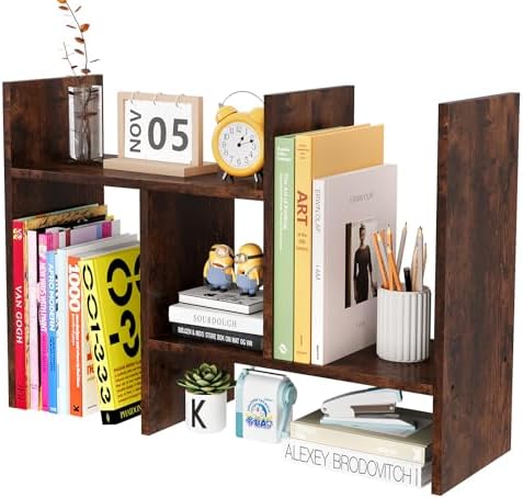 Multifunctional Desktop Combination Bookshelf - Adjustable Freestanding Organizer For Desk, Office, Or Kitchen (Pink)