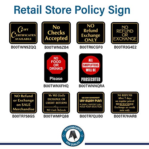 All SHOPLIFTERS Will BE PROSECUTED - Plastic 7”x 5.5” Retail Store Sign Policy Business Signs - Protect Your Business, Construction Site, Warehouse & Shop Area | Made in The USA! - Thumbnail 3