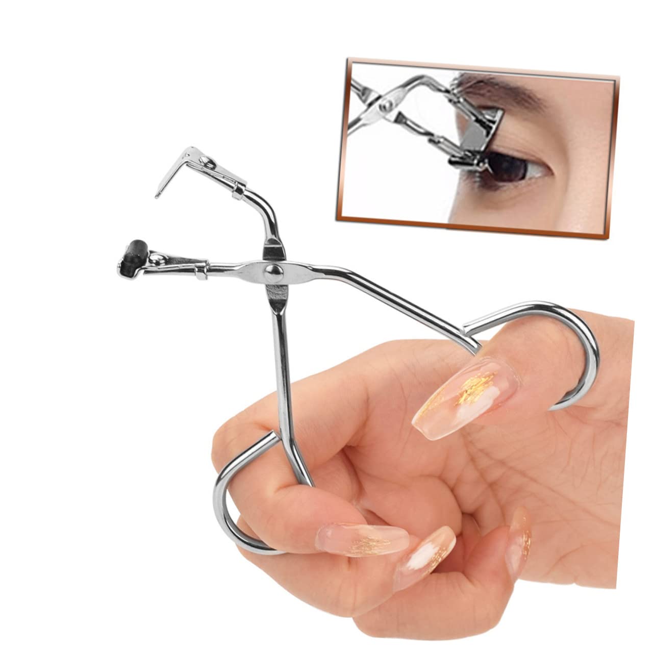 NULYLU Portable Stainless-Steel Eyelash Curler for Women Eye Curler Tool Lash Curling