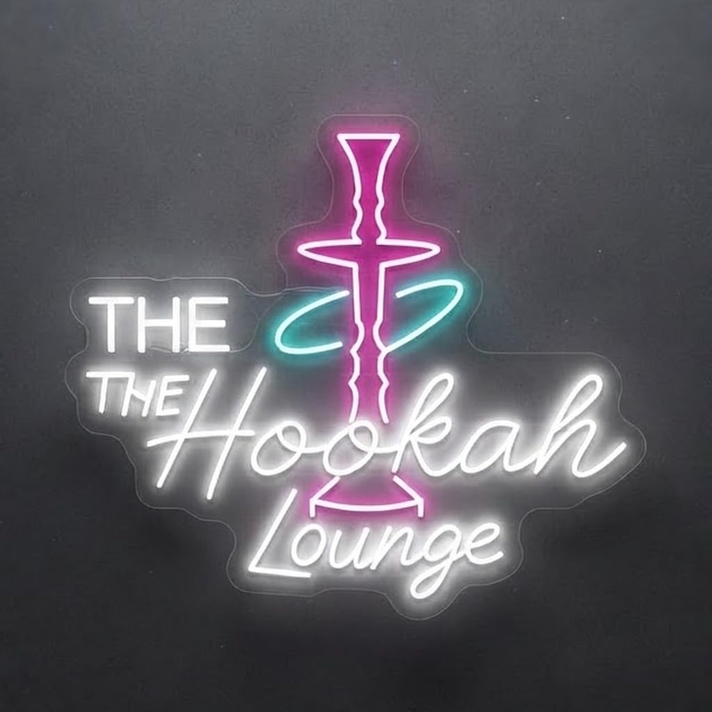 FAB CREATIONs Hookah Lounge Neon Sign LED Neon Sign, Decorative Wall Light for Bar (38 x 32 Inches) Multi Color-image-40