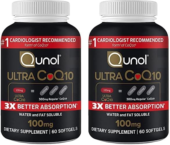 Qunol CoQ10 Cápsulas blandas de 100 mg Ultra 3X Mejor Absorción Coenzima Q10 Suplementos - Suplemento antioxidante para la salud vascular y cardíaca