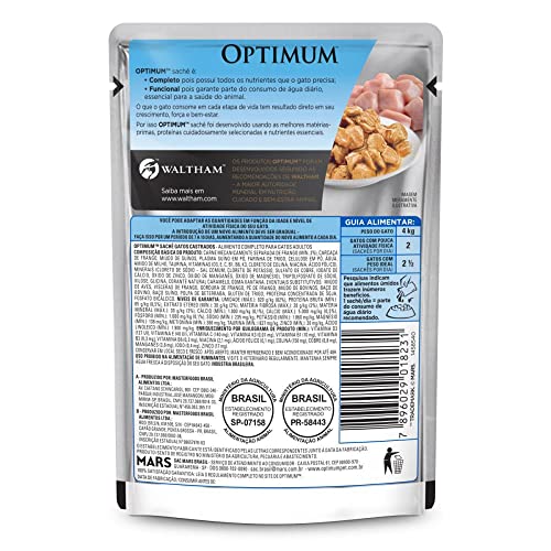 Ração Úmida Optimum Sachê Frango para Gatos Adultos Castrados - 85g