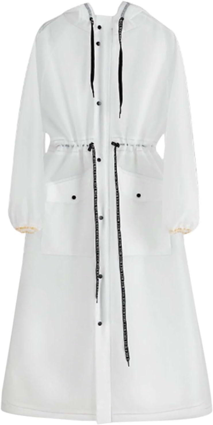 Generisch Long Hooded Raincoat, Wind Jacket, Outdoor Trench Coat, Lightweight Travel Jacket for Women, Versatile Leisure Companion with Casual Design