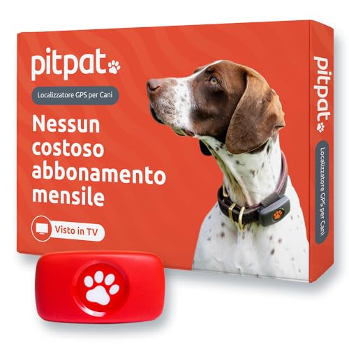PitPat Localizzatore GPS per Cani - Non Necessita di Abbonamento - Adatto a Ogni Tipo di Cane e di Collare - Localizzazione Satellitare a Raggio Illimitato - Impermeabile al 100% (Rosso)